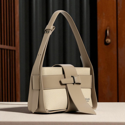 Exotic Women Beige Shoulder Bag