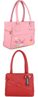 Plama Women Pink, Red Handbag