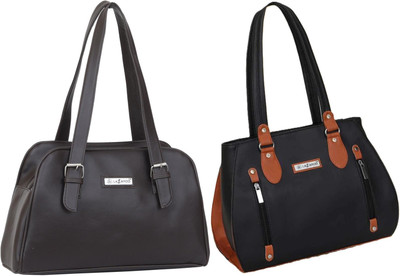 Lazzaroo Women Brown, Black Shoulder Bag(Pack of: 2)