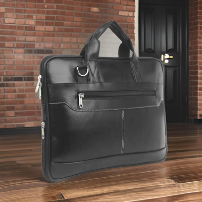 JairaJ laptop bag Synthetic Leather hand Messenger Bag men women Waterproof Messenger Bag(Black, 1284 L)