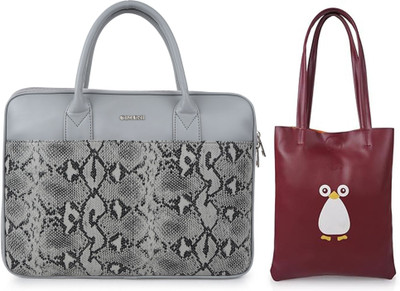 CIMONI Men Grey, Maroon Messenger Bag