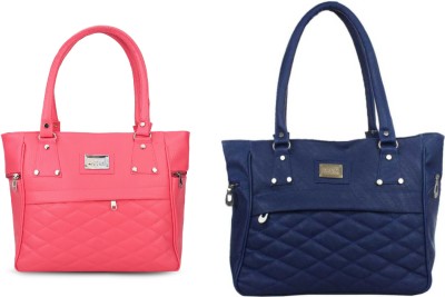 house of common Women Blue, Pink Hand-held Bag