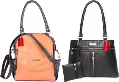 M R ALKA Women Orange, Black Messenger Bag(Pack of: 2)