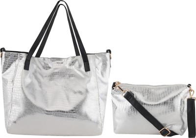 bagsworks Women Silver Shoulder Bag(Pack of: 2)