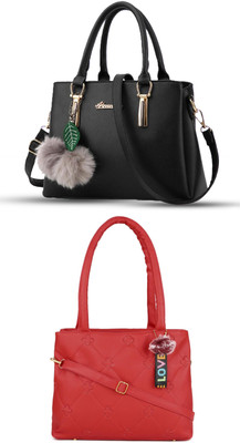 Plama Women Black, Red Handbag
