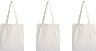 prageet Women White Tote(Pack of: 3)