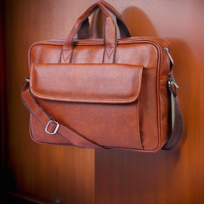 Shivra Men & Women Tan Messenger Bag