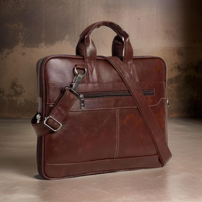 JairaJ laptop bag Synthetic Leather hand Messenger Bag men women Waterproof Messenger Bag(Brown, 10 L)