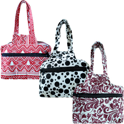 Feather Green Women Multicolor Hand-held Bag(Pack of: 3)