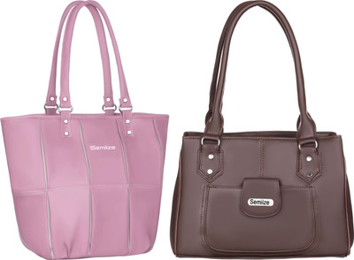 semiize Women Blue, Pink Shoulder Bag(Pack of: 2)