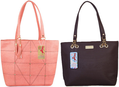 MSK Collection Women Pink, Brown Messenger Bag(Pack of: 2)