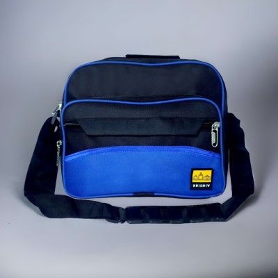 Krishiv Men Blue, Black Messenger Bag