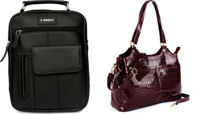 CIMONI Women Maroon, Black Shoulder Bag(Pack of: 2)