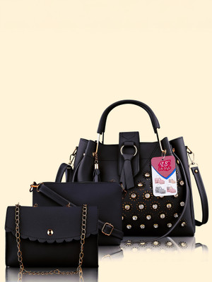 LIKE STYLE Women Black Messenger Bag(Pack of: 3)