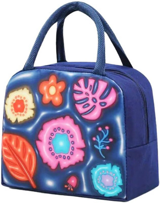 RAYCRAFT 3D Waterproof Lunch Bag(Dark Blue, Pink, 5 L)