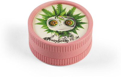 STRONG BONG Biodegradable Grinder - Pink | Herb Crusher 55mm 2-Part Hand Muller Grinder