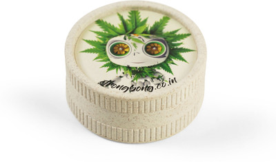 STRONG BONG Biodegradable Grinder - White | Herb Crusher 55mm 2-Part Hand Muller Grinder