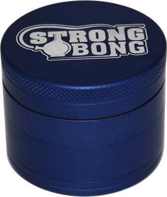 STRONG BONG Aluminium 6061 CNC Herb Grinder | Medium Size 50mm 4-Part Crusher | Blue Hand Muller Grinder