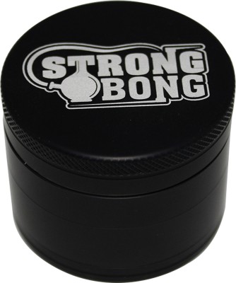 STRONG BONG Aluminium 6061 CNC Herb Grinder | Medium Size 50mm 4-Part Crusher | Black Hand Muller Grinder