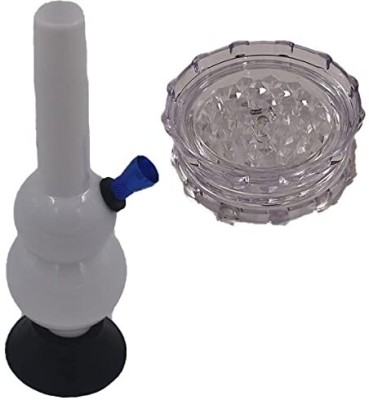 MFTONLINE WHITE BONG WITH CRUSHER or MULTICOLOUR BONG ACRYLIC Hand Muller Grinder