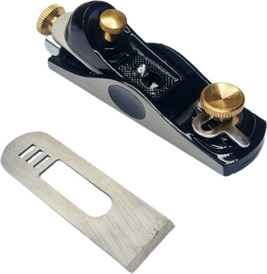 Luxuro Cast Iron Block Plane Adjustable Mouth (6-inch/150 mm, Black) With Extra Blade Cast Iron Hand Plane(17.5 cm)