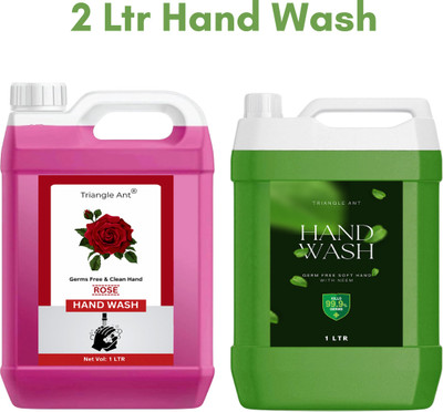 Triangle Ant Germ Fighter Rose & Neem Hand Wash Can(2 x 1 L)