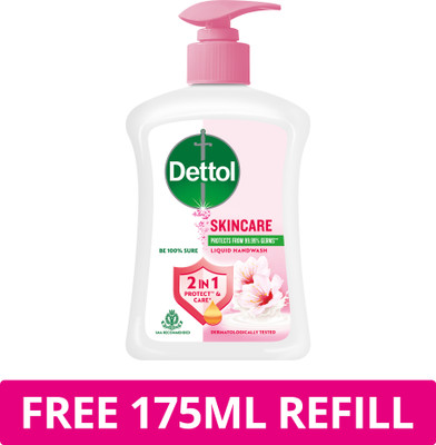 Dettol Skin Care PH Balanced Hand Wash Pump + Refill(200 ml)