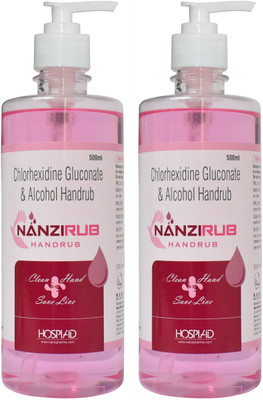 Nanzirub Liquid Handrub (Pack of 2) Hand Sanitizer Bottle(2 x 500 ml)