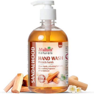 Multani Naturals Sandalwood Hand Wash | 99.9% Germs Protection |Dermatologically Testd - Hand Wash Pump Dispenser(500 ml)