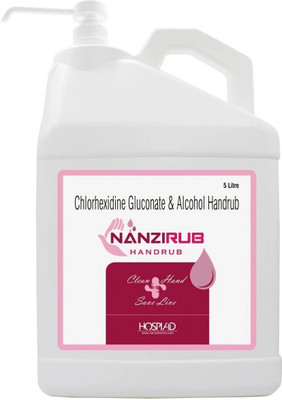 Nanzirub Advance Liquid  | Fungi & Viruses with Emollient & Moisturizer Hand Rub Pump Dispenser(5000 ml)