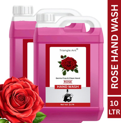 Triangle Ant Rose Handwash Liquid refill 5 L | Germ Protection | Soft Moisturized can Hand Wash Can(2 x 2.5 L)