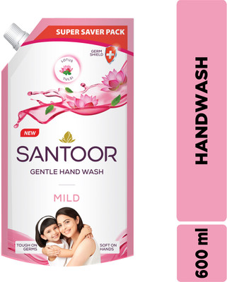 Santoor by Wipro Mild Hand Wash Hand Wash Pouch(600 ml)
