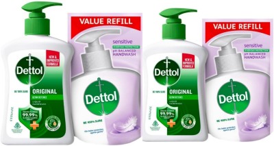 Dettol Hand wash pump relief 400 ml with 350 ml hand wash Hand Wash Pump + Refill(4 x 187.5 ml)