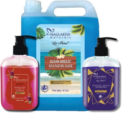 Lenatura Le Pura Combo of Ocean Breeze 4L with (Aromatic and Rose) 250 ml Hand Wash Bottle(3 x 1416.67 L)