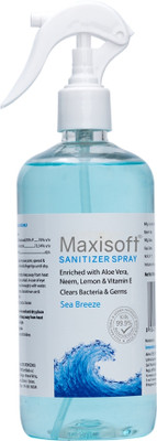 Maxisoft Sanitizer Spray (Sea Breeze) 500 ml | Aloe & Neem | Paraben Free Hand Sanitizer Bottle(500 ml)