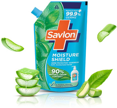 Savlon Moisture Shield Germ Protection Refill Pouch| 90% Natural Origin Hand Wash Pouch(650 ml)