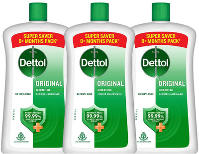 Dettol Original Hand Wash Bottle(3 x 875 ml)