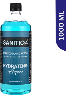 Sanitick Liquid Handwash - Hydrating Aqua | Gentle & Refreshing Formula for Clean Hand Wash Bottle(1 L)