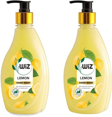 Wiz pH-Balanced Hand Care Lemon Liquid Hand Wash Pump Dispenser(2 x 450 ml)