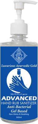 Luxurious Ayurvedic Gold Sanitizer Hand Rub Bottle + Dispenser(500 ml)
