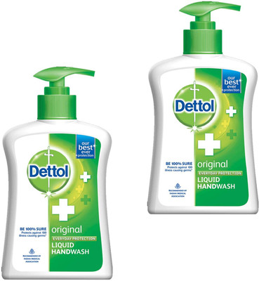 Dettol Liquid Handwash Pump - Original Pack of - 200ml x 2 Hand Wash Pump + Refill(2 x 200 ml)