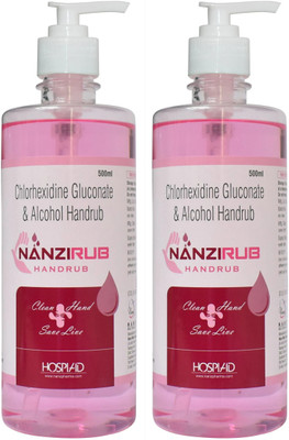 Nanzirub Liquid Handrub (Pack of 2) Hand Sanitizer Bottle(2 x 500 ml)