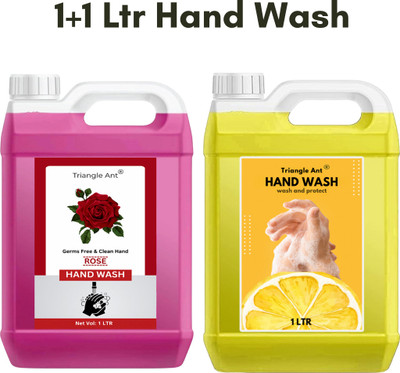 Triangle Ant Rose and Lemon Fragrance, Moisturizing Germ protection Hand Wash Can Hand Wash Can(2 x 1 L)
