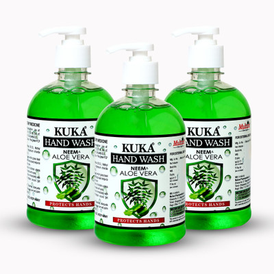 Multani Neem & Aloevera Kuka Hand Wash (Pack of 3) | Germs Protection | SLS Free - Hand Wash Pump Dispenser(3 x 500 ml)