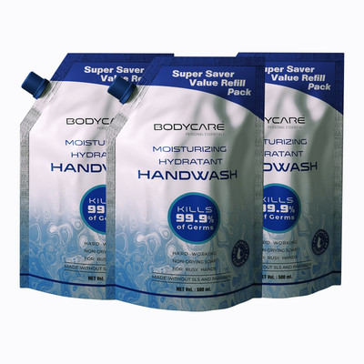 MY BODYCARE Refreshing & Moisturizing Hydratant Germ Protection Liquid Soap Handwash Formulation With Chlor-Hexidine Gluconate, Free From All Harmful Chemicals Combo Pack Of 3 Hand Wash Refill Pouch(3 x 500 ml)