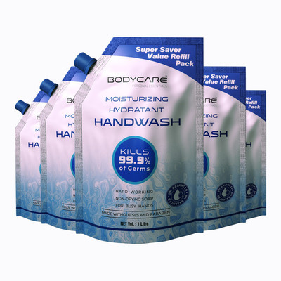 MY BODYCARE Refreshing & Moisturizing Hydratant Germ Protection Liquid Soap Handwash Formulation With Chlor-Hexidine Gluconate, Free From All Harmful Chemicals Combo Pack Of 5 Hand Wash Refill Pouch(5 x 1000 ml) MY BODYCARE Refreshing & Moisturizing Hydratant Germ Protection Liquid Soap Handwash Formulation With Chlor-Hexidine Gluconate, Free From All Harmful Chemicals Combo Pack Of 5 Hand Wash Refill Pouch(5 x 1000 ml)