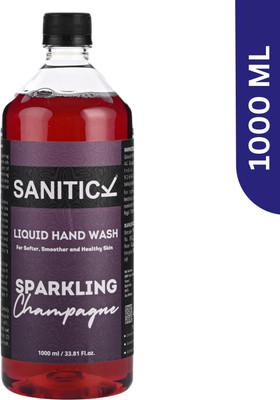 Sanitick Liquid Handwash - Sparkling Champagne | Gentle & Refreshing Formula for Clean Hand Wash Bottle(1 L)
