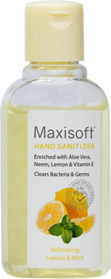 Maxisoft Sanitizer Gel (Lemon & Mint) 60 ml | Aloe & Neem | Paraben Free Hand Sanitizer Bottle(6 x 60 ml)