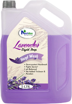 Nutridox Liquid Hand Wash Refill Can – 5 L, Lavender PH-Balanced HW, Soft On Hands Hand Wash Can  (5 L) For Rs. 268 @ 55 %