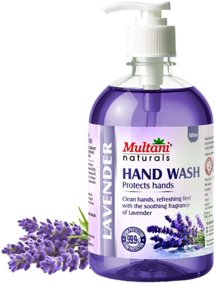 Multani Naturals Lavender Hand Wash | 99.9% Germs Protection | Dermatologically Tested - Hand Wash Pump Dispenser(500 ml)